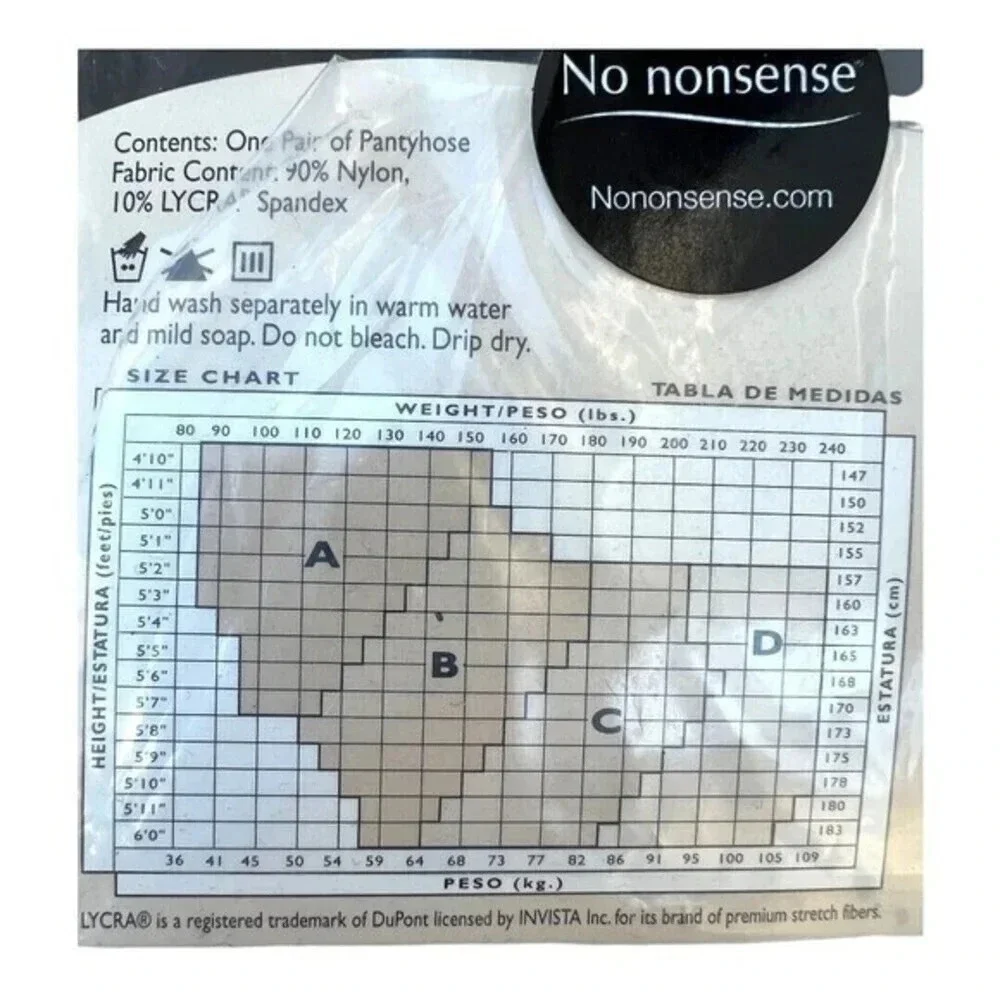 No Nonsense Almost Bare Low Rise Pantyhose Midnight Black Sheer Toe Size‎ B​​​